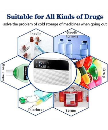 Mini Insulin Refrigerated Box 0-18 c Portable Insulin Cooler Smart Touch Buttons Drug Cooler LCD Display Super Large Capacity for Travel/Eye Drops/interferon/Drug DualCoreVersion-NoBattery - Buy Online on SooperMarket.com