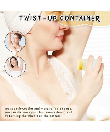 15 Pack 1 oz Plastic Deodorant Containers Empty Small Round Twist-Up Solid Stick Tube Container for Homemade Deodorant Shaving Soap Stick Heel Lip Balm Solid Lotion Bars-Top Filling Clear - Buy Online on SooperMarket.com