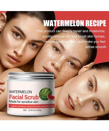 Watermelon Facial Scrub Cream - Daily Exfoliating Face Scrub for All Skin Types | Cleanses Removes Dead Skin Blackheads & Acne (10.58 OZ - Buy Online on SooperMarket.com
