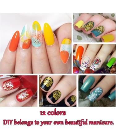 Painting Nail Gel Polish - Spider Gel Nail Polish Kit - 12 Colors UV Gel Nail Kit with Nail Brush Set - Black White Silver Gold Long Lasting Silk Gel Varnish Kit for Nail Manicure Design DIY - Buy Online on SooperMarket.com
