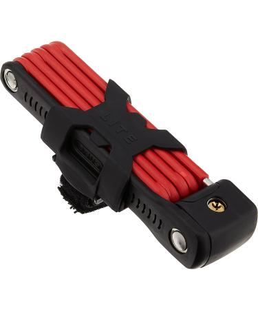 Abus Bordo Lite 6055k SH Folding Lock - Extra-Light 85 cm Bicycle Lock with Bracket | Security Level 7 - Red - Buy Online on SooperMarket.com