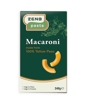 ZENB Gluten Free Pasta - 100% Yellow Pea Macaroni - Vegan and Coeliac Friendly - 21g Protein Per 100g - 340g (Single Box)
