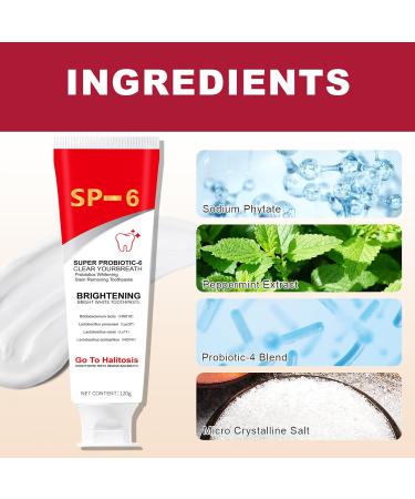 SP-6 Probiotics Ultra Whitening Toothpaste - Deep Cleaning & Fresh Breath 2PCS - Brighten Teeth & Remove Stains - Buy Online on SooperMarket.com