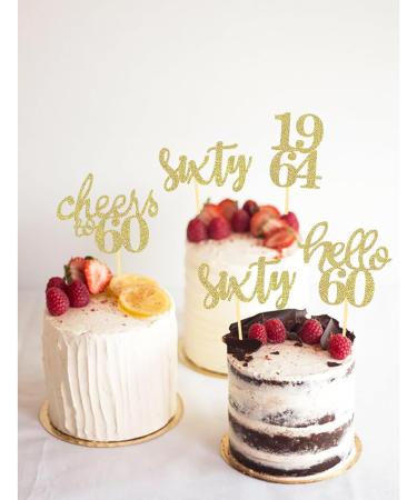 24 Pcs Glitter 60th Birthday Cupcake Toppers for Celebrating Sixty Years Old Birthday Party Decorations (Gold) - Buy Online on SooperMarket.com