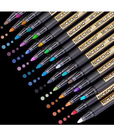 26 Colors Medium Tip Metallic Paint Pens, Colored Markers for Black paper, Easter Egg, Art Rock Painting, Card Making, Scrapbook Crafts, DIY Photo Album