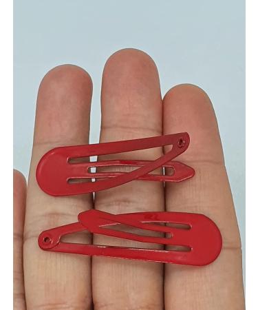 6 PCS Metal Snap Hair Clips - Red Hair Grips 5CM Long - Buy Online on SooperMarket.com