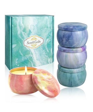 Fragrance candles Gift 4 Pack: 4.4 oz soy wax aroma therapy candle strongly fragrant essential oils for stress relief Christmas birthday Mother's Day gift candles decoration & bathroom f01 starry sky