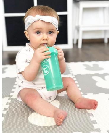 Twistshake Leak-Proof Straw Cup for Kids - BPA-Free Pastel Green Drinking Bottle (360ml) | Ideal for Children 6+ Months - Buy Online on SooperMarket.com