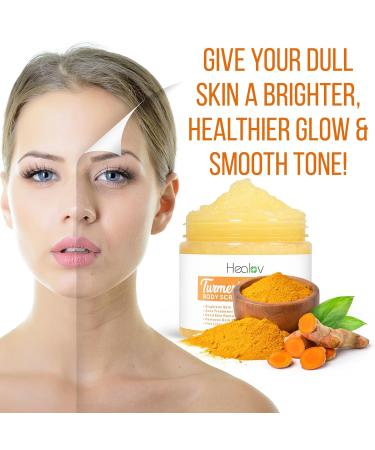 Turmeric Body Scrub - All-Natural Skin Brightening Exfoliator for Face & Body - Boost Circulation & Improve Discoloration - Buy Online on SooperMarket.com