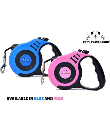 Pets Playground Retractable Dog Lead | Glow in the Dark Reflective Puppy Leash | Long Strong Heavy Duty Blue Lead - 5M - Buy Online on SooperMarket.com