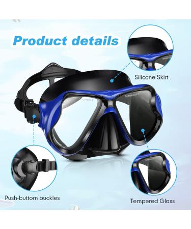 2 Pack Adult Swim Mask with Nose Cover | Anti Fog Tempered Glass Goggles for Diving Snorkeling - Buy Online on SooperMarket.com