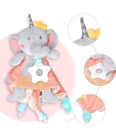 WBTY Baby Security Blanket: Super Soft Plush Elephant Cuddle Toy with Teether for Newborn Boys and Girls - Buy Online on SooperMarket.com