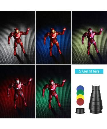 Aluminium Conical Studio Snoot Kit with Grid, Filters for Bowens Mount Flash Light - Buy Online on SooperMarket.com