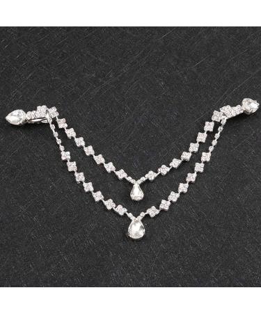 Silver Rhinestone Double Chain Headpiece for Women - Wedding & Prom Accessory - Buy Online on SooperMarket.com