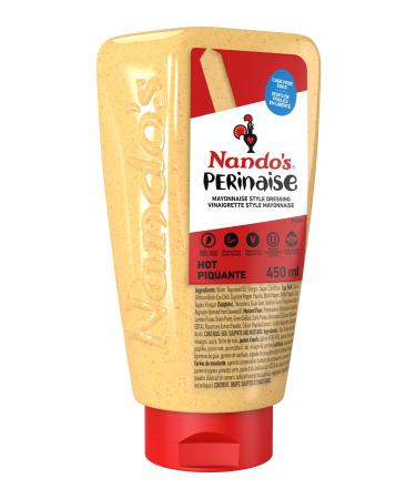 Nando's Hot PERinaise Spicy Flavoured Mayo Perfect for Spreads Dressings & Dips Gluten Free Mayonnaise Vegetarian Keto Friendly 450ml