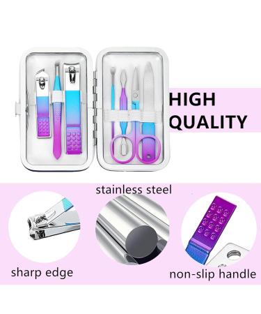 Premium Manicure Set for Men & Women - Travel Nail Grooming Kit with Rainbow Case - Perfect Gift for Family & Friends - Buy Online on SooperMarket.com