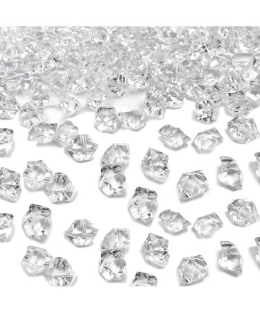 LYFJXX Vase Fillers, Fake Ice Cubes, 1000 Pcs Acrylic Vase Fillers for Centerpieces, 11*14 mm Crushed Ice Crystals Clear Rocks Fake Diamonds Clear Acrylic Gems for Wedding Decor Photography Props , 11*14mm-1000pcs