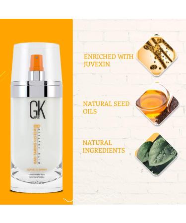 GK HAIR Global Keratin Leave-In Conditioner Detangler Spray 120ml - Hydrating Styler for Dry, Damaged, Frizzy Hair | Organic Natural Oil Blend for Strength & Shine - Buy Online on SooperMarket.com