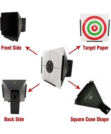 Atflbox 6.7 Inch BB Gun Trap with 20pcs Paper Targets - Airsoft Pellet Rifle Shooting Target and Bullet Catcher - Buy Online on SooperMarket.com