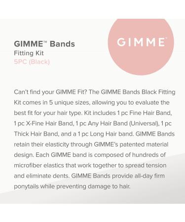 GIMME Bands Fitting Kit - Gentle Microfiber Hair Ties for Every Hair Type - Five Sizing Options for Perfect Fit - Black - Buy Online on SooperMarket.com