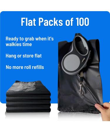 PWgoods Dog Poo Bags | 200 Pack | 33% Thicker & 25% Larger Dog Poop Bags with Tie Handles | 100% Leak Proof | Odor Free Pet Waste Disposal Bags | Discreet Opaque Black | Large Poo Bags Dogs - Buy Online on SooperMarket.com