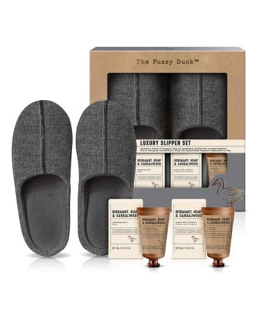 Baylis & Harding The Fuzzy Duck Bergamot Hemp & Sandalwood Men's Luxury Slipper Gift Set (Pack of 1) - Vegan Friendly