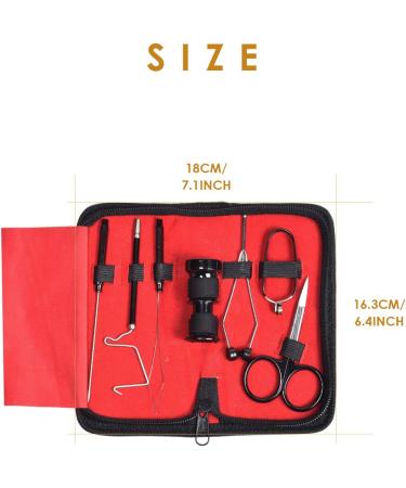 SF Fly Fishing Tying Tools Kit - 7 Pcs Gear Assortment for Bobbin, Threader, Scissors, Whip Finisher, Bodkin, Pliers & Hair Stacker - Buy Online on SooperMarket.com