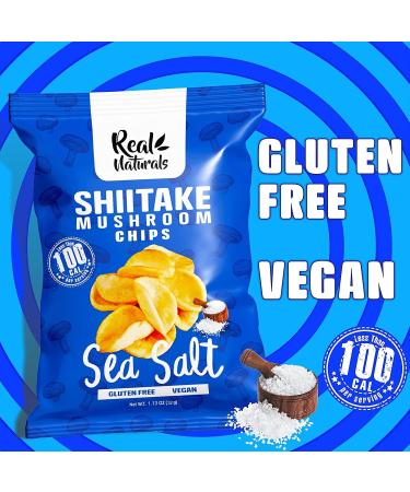 Shiitake Mushroom Chips - (6 pack) Vegan prawn crackers Less than 100 calories Gluten Free mushroom snack. Sea Salt flavour. - Buy Online on SooperMarket.com