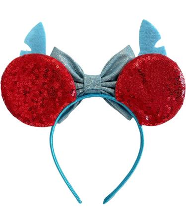 Yunmoxiao Mouse Ears Bow Headbands Shiny Bows Glitter Party Decoration Cosplay Costume for Kids Girls Women Princess Party Decorations Cosplay (Pink) - Buy Online on SooperMarket.com