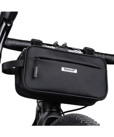Wildken handlebar bag for bicycle/front pocket/frame bag/shoulder bag/shoulder bag/bicycle bag/handbag with shoulder strap 100% waterproof multifunctional with rain cover (black)