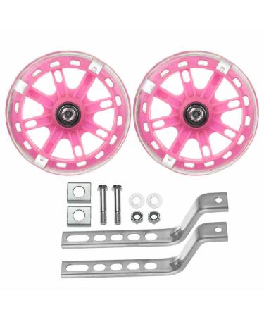Houseen Training Wheels for Kids Bike, 1 Pair LED Flash Mute Bikes Training Wheels Children's Bicycle Adjustable Stabiliser Support Wheels for 12-20 Inch Kids Boy Girls Bikes, Including Components