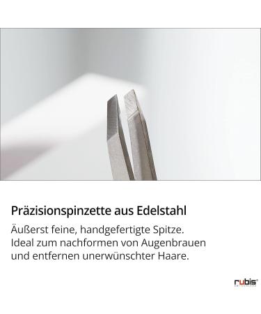 Rubis Slanted Non-Slip Eyebrow Tweezers - Stainless Steel Cosmetic Tool - International Shipping Available - Buy Online on SooperMarket.com