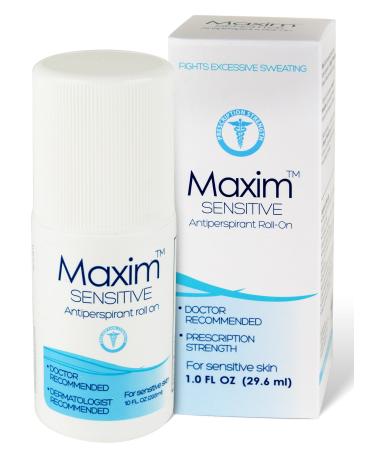 Sensitive Clinical Strength Antiperspirant Men Unscented Antiperspirant for Women Effective Clinical Antiperspirant for Sweat & Odor Maxim Antiperspirant Roll-On 1 Pack 1 Fl Oz Sensitive Sensitive - 1 Pack