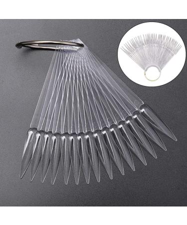 80pcs Clear Fake Nail Art Tips with Ring Holder - Nail Swatches Practice Tool - Buy Online on SooperMarket.com
