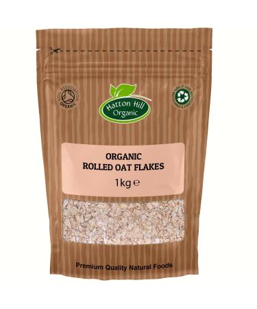 Organic Porridge Oats / Rolled Oat Flakes (Gluten Free) 1kg by Hatton Hill Organic