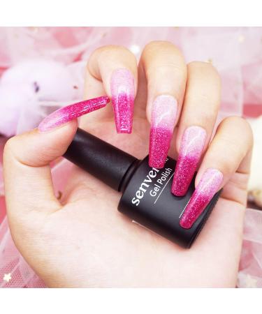 Senvenski Color Changing Gel Nail Polish Blue Pink Purple Glitter Mood Chameleon Thermal Temperature Gift Set UV LED Art Manicure Varnish (WB001) - Buy Online on SooperMarket.com