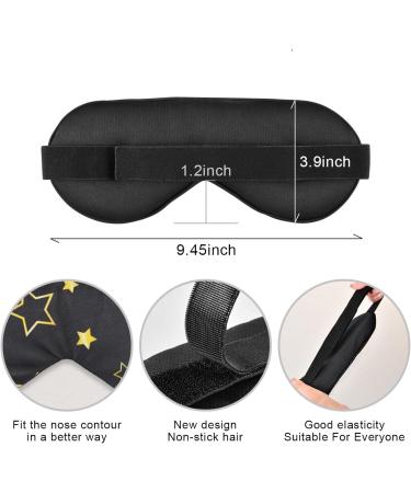 Haskirky Light Blocking Eye Mask for Deep Sleep and Relaxation - Adjustable Men and Women Travel Mask for Business Trips, Yoga, and Meditation - Breathable & Comfortable - Black Stars - Buy Online on SooperMarket.com