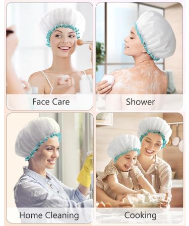 Mikimini Waterproof Shower Cap for Women & Girls - Reusable Washable Cute & Soft - Medium White (1 Pack) - Buy Online on SooperMarket.com