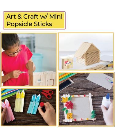 Apremont 300 Pcs Mini Natural Wooden Craft Sticks - 3.5 inch Ice Cream & Popsicle Sticks - Food Grade & Ideal for Crafting, Stirring, and DIY Kids Projects - Buy Online on SooperMarket.com