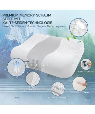 Premium Memory Foam Pillow for Side Sleepers - Adjustable Comfort Ideal for Back & Belly Sleepers - 60x40x11.5 cm Light Gray | International Shipping Available - Buy Online on SooperMarket.com