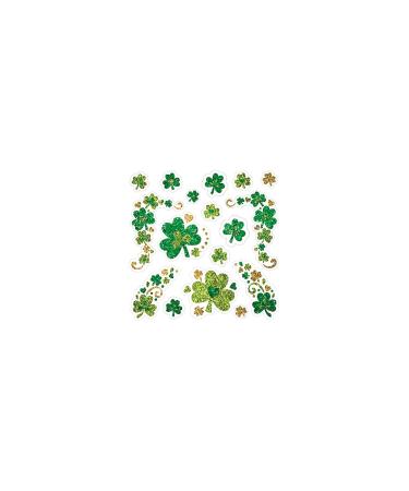 Shamrock Glitter Body Jewelry - 7.75" x 6" (Pack of 1) - St. Patrick's Day Celebration with Assorted Non-Toxic Designs - Sparkle in Parades Parties & More 1 Pack