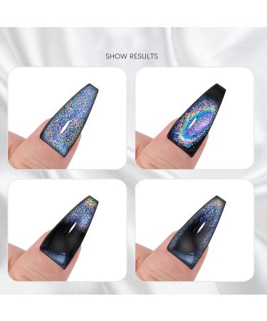 Holographic Nail Polish Glitter Nail Art Gel Color with Different Effect for Home Use in Salon 8ml - Buy Online on SooperMarket.com