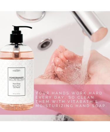 Vitabath Pomegranate Bellini Blush Hand Soap - Nourishing Cleansing Wash with Aloe & Antioxidants - 16 oz - Cruelty-Free Gluten-Free Paraben-Free - Buy Online on SooperMarket.com