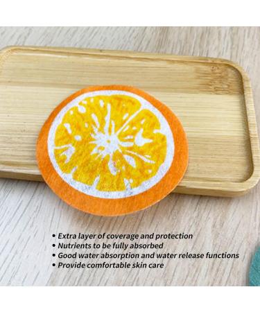 10 Pieces Orange Pattern Face Mask Paper | DIY Cotton Facial Mask Leaves for Spa Skin Care | Moist Compress - Buy Online on SooperMarket.com