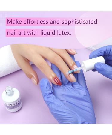 Saviland Latex Nail Polish Barrier 0.5oz - Peel Off Tape for Nails with Tweezers | Nail Polish Skin Protector for Beginners - Buy Online on SooperMarket.com