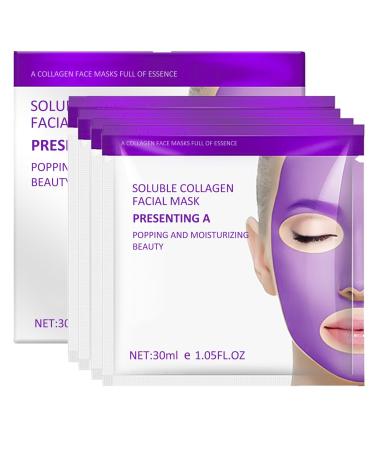 Trendyfave Collagen Face Mask Collagen Mask With Hydrolyzed Collagen Soluble Collagen Facial Mask Collagen Hydrating Face Mask Overnight Face Masks Beauty Korean Sheet Mask Face Care 4pc
