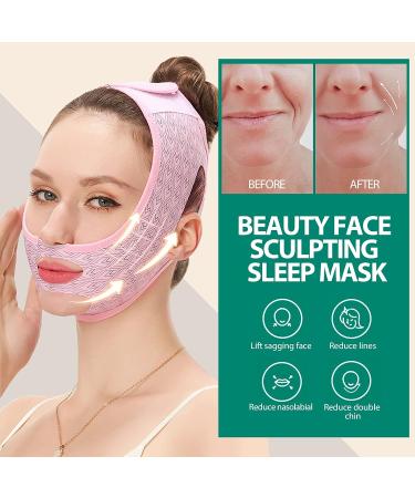 Beauty Face V-Line Mask 2Pcs Set for Chin Sculpting and Double Chin Reduction - Buy Online on SooperMarket.com
