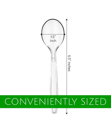 Plasticpro Disposable Clear Plastic Soup Spoons - Heavyweight Utensils - 100 Count - Buy Online on SooperMarket.com