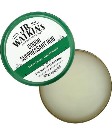 J R Watkins Cough Suppressant Rub - Menthol & Camphor 4.12 oz | Natural Relief - Buy Online on SooperMarket.com