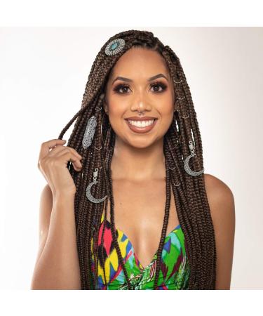 RechicGu 75PCS Silver Hair Cuff Rings Dreadlock Loc Beads Pack - Vintage Style for Braids, Wigs, Rasta Hair Accessories - Buy Online on SooperMarket.com